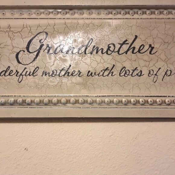 GRANDMOTHER decortive Crackled Metal Inspirational Wall Plaque - Picture 6 of 9